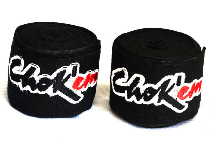 opwinding Uithoudingsvermogen Kunstmatig Zwarte handwraps met geborduurde sluiting Chok'em Wear - Chok'em wear